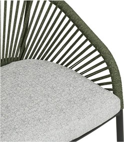 Zöld fém-párnázott kerti szék Novella – House Nordic