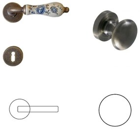 Samoha-Diána Patinás Fehér Porcelán Patinás Antik PZ Gomb/Kilincs