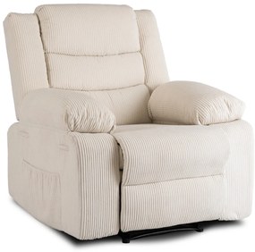 Relaxfotel Bézs Kordbársony Kárpittal. Arturo