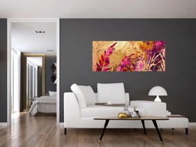 Kép - Absztrakt festmény virágok II. (120x50 cm)