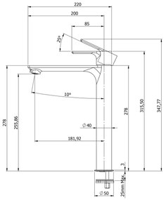 Sapho - Mosdócsap PAX 31,5 cm fényezett króm
