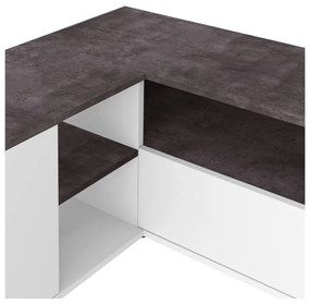 Fehér-szürke TV-állvány beton dekorral 90x45 cm Angle – TemaHome