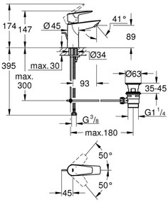 GROHE 24196001 - Mosdócsaptelep START, S méret, fényes króm