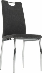 Étkezőszék, szürkésbarna szövet/króm, OLIVA NEW