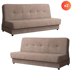 Zestaw 2x Sofa ARUBA Brązowa