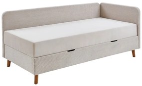 Bézs kárpitozott egyszemélyes ágy tárolóhellyel 90x200 cm Cabana – Meise Möbel