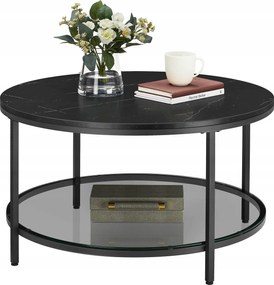 Dohányzóasztal Songmics kerek 80 x 80 x 46cm fekete