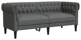 sötétszürke 2 személyes szövet Chesterfield kanapé