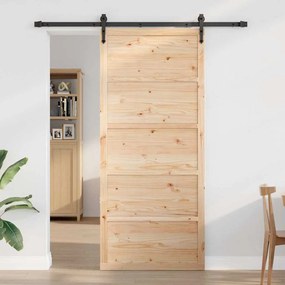 Pajtaajtó Természetes 100 x 208 cm Tömör fenyőfa