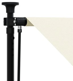 krémszínű szövet és acél feltekerhető napellenző 350 x 150 cm