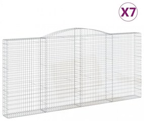 7 db íves horganyzott vas gabion kosár 400x30x180/200 cm
