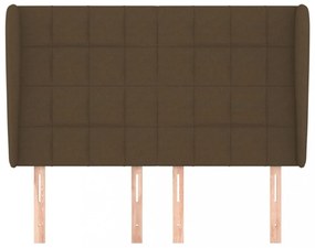 sötétbarna szövet fejtámla szárnyakkal 147 x 23 x 118/128 cm