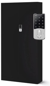 DANIEL fém irodai iratszekrény, 900 x 1850 x 400 mm, fekete