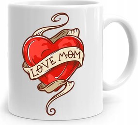 Ajándék Bögre Anyukáknak Love Mom fényképes nyomattal