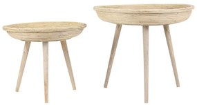 Rattan kerek tárolóasztal szett 2 db-os ø 56 cm Colon – Light &amp; Living