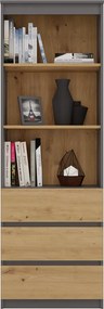 MIX RS-60 O polcos szekrény, antracit-tölgy