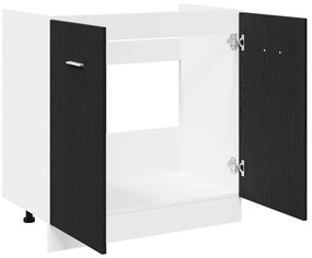 fekete tölgyfa mosogató alsó szekrény 80 x 46 x 81,5 cm