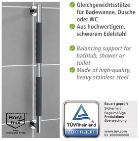 Fali rozsdamentes acél fürdőszobai kapaszkodó Secura – Wenko