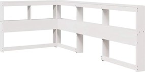 vidaXL Könyvespolc fejtámla L-alakú fehér 75 cm tömörfa fenyőfa
