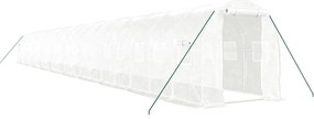 vidaXL fehér acélvázas melegház 40 m² 20x2x2 m