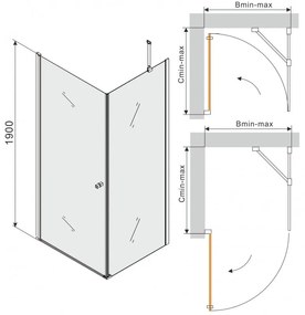 Mexen Pretoria zuhanykabin 60x100cm, 6mm-es üveg, króm profil-átlátszó üveg, 852-060-100-01-00