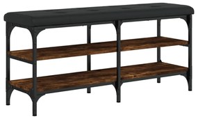 füstös tölgy színű szerelt fa cipőtároló pad 102 x 32 x 47 cm