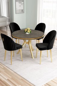 Mos étkezőgarnitúra, antracit-arany, 90 cm – TR240CHR2908