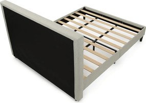Dvoulůžková postel, látka, béžová, BED-M160 CRM2
