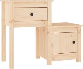 vidaXL tömör fenyőfa éjjeliszekrény 79,5 x 38 x 65,5 cm