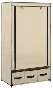 krémszínű szövet ruhásszekrény 87 x 49 x 159 cm