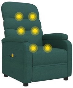 Sötétzöld szövet masszázsfotel