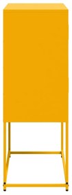 mustársárga acél tálalószekrény 68,5x38,5x107 cm