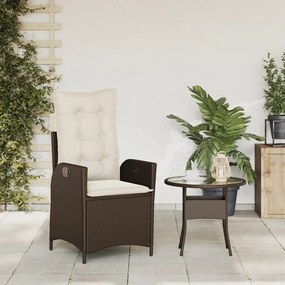 barna polyrattan dönthető kerti szék párnákkal
