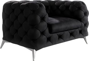 Fekete bársony fotel Chelsea – Ropez