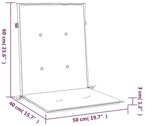 4 db tópszínű oxford szövet háttámlás székpárna 100x50x3 cm