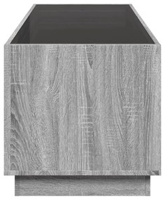 szürke sonoma végtelen hatású LED-es dohányzóasztal 90x50x50 cm