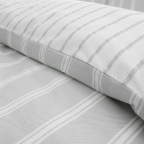 Szürke kétszemélyes pamut ágyneműhuzat 200x200 cm Ashford Stripe – Bianca