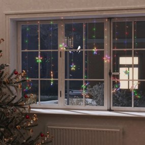 csillag és hold fényfüzér 138 színes LED-del és távirányítóval