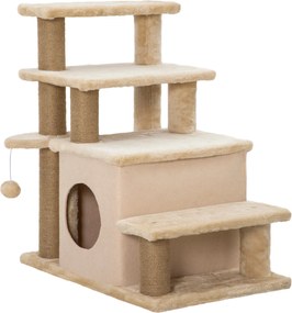 PawHut Kutya Lépcső 3/4 Fokú 66 cm Magas Háziállat Lépcső Alvó Búvóhely, Rámpa, Játék Készlet, Macska Lépcső Közepes Méretű Macskáknak és Kutyáknak, B
