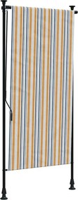 vidaXL sárga és fehér szövet és acél kültéri roló 100 x 270 cm