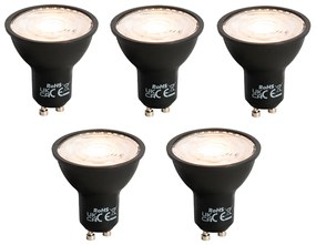 5 db GU10 dimmelhető LED izzó szett fekete 6W 500lm 2700K