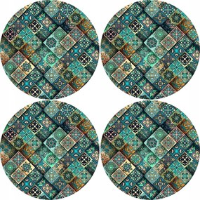 4 db-os filc alátét szett asztalra, padra 4D nyomott mintával Eszter