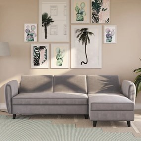 Szürke bársony kinyitható sarokkanapé Perry – Støraa