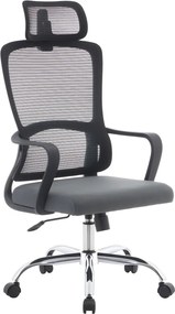 Irodai szék, fekete/szürke/króm, teherbírás 150 kg, RANDY