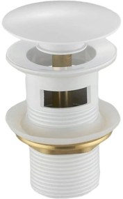 Mexen zárható mosdó kifolyó kerek, ClickClack, nagy dugó, túlfolyóval, fehér, 79920-20