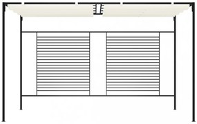 krémszínű pavilon behúzható tetővel 3 x 4 x 2,3 m 180 g/m²