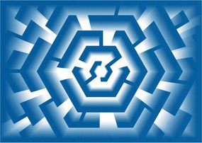 Fotótapéta Geometrikus illúzió labirintus kék modern 300x210 +ragasztó