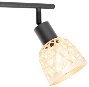 Orientális spotlámpa fekete bambusszal 3 lámpás - Rayan