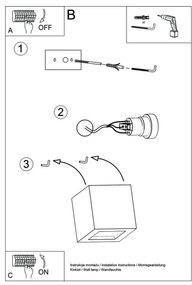 Sollux SL.0872 - Fali lámpa LEO 1xE27/60W/230V fekete