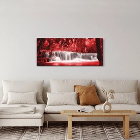 Kép - Vízesés, piros (120x50 cm)